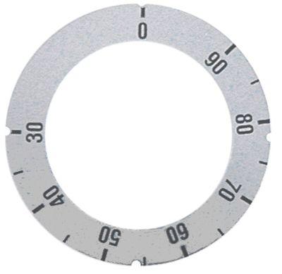 Knapsymbol Termostat T.maks. 90°C 30-90°C sølv Drejevinkel 310°