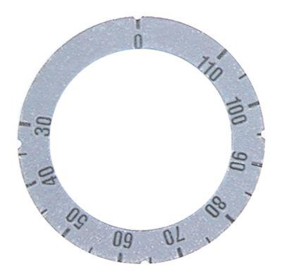 Knapsymbol Termostat T.maks. 110°C 30-110°C sølv Drejevinkel 310°