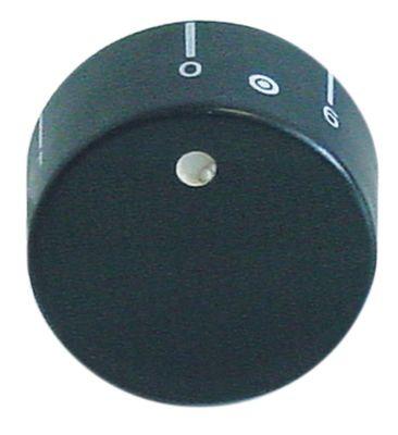Knap Energiregulering 0-6 2 kredse  -°C ø 40mm Akse ø 6x4,6mm Udglatning højre sort