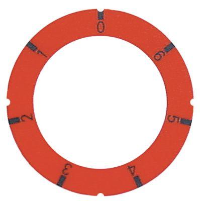 Knapsymbol Energiregulering 1-6  -°C ID ø 455mm rød UD ø 63mm Drejeretning højredrejende