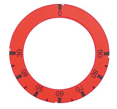 Knapsymbol Termostat T.maks. 90°C 30-90°C ID ø 455mm rød UD ø 63mm Drejevinkel 270°