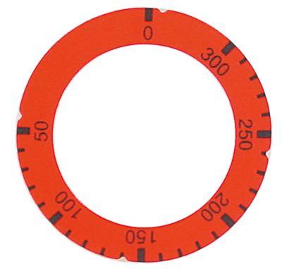 Knapsymbol Termostat T.maks. 300°C 50-300°C ID ø 455mm rød UD ø 63mm Drejevinkel 310°
