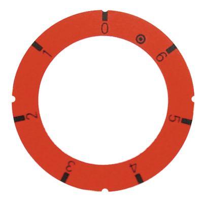 Knapsymbol Energiregulering 0-6 2 kredse  -°C ID ø 455mm rød UD ø 63mm