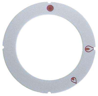 Knapsymbol Gashane uden tændflamme  -°C ID ø 455mm sølv/rød UD ø 63mm