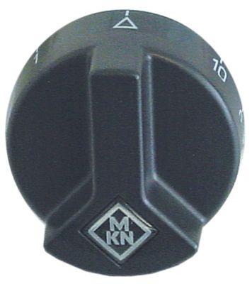 Knap Energiregulering 1-10  -°C ø 53mm Akse ø 6x4,6mm Udglatning venstre sort