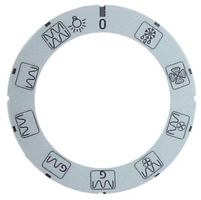 Knapsymbol Programomskifter  -°C ID ø 455mm sølv UD ø 63mm