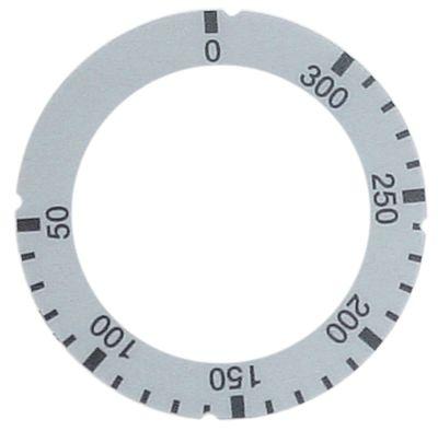 Knapsymbol Termostat T.maks. 300°C 50-300°C ID ø 455mm sølv UD ø 63mm Drejevinkel 310°