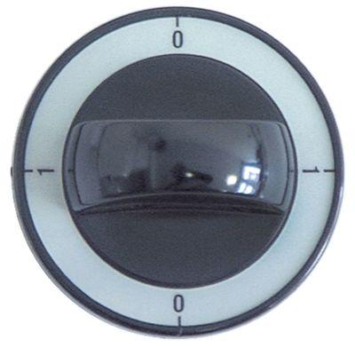 Knap Kontakt 0-1-0-1 ø 60mm Akse ø 6x4,6mm Udglatning nede sort