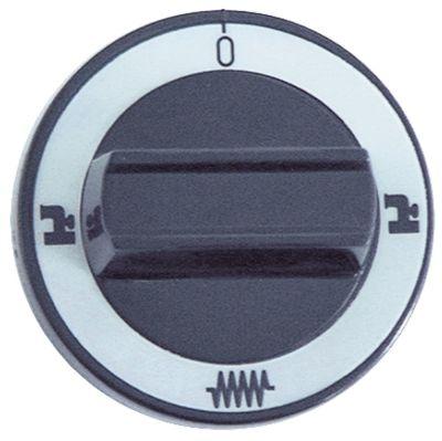Knap Vand ø 60mm Akse ø 6x4,6mm Udglatning oppe