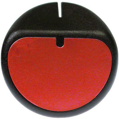 Knap Kontakt nulmærke ø 45mm Akse ø 6x4,6mm Udglatning oppe rød