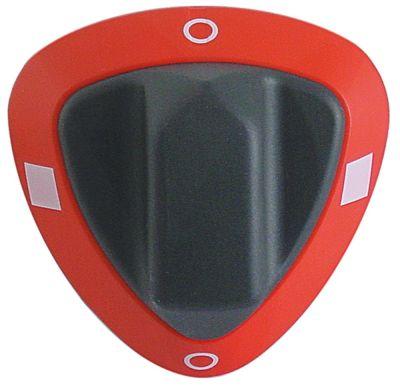 Knap Kontakt 0-1-0-1  -°C ø 77mm Akse ø 6x4,6mm Udglatning oppe rød