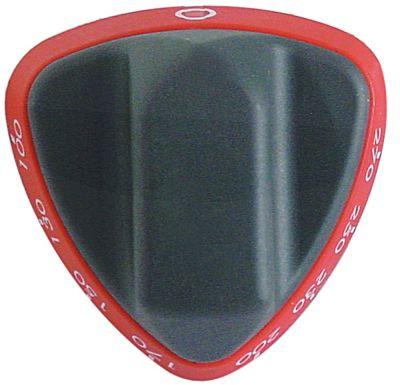 Knap Termostat T.maks. 270°C 100-270°C Akse ø 6x4,6mm Udglatning oppe rød