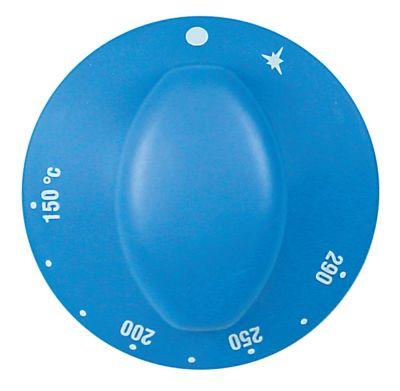 Knap Gastermostat T.maks. 290°C ø 70mm Akse ø 8x6,5mm Udglatning oppe blå