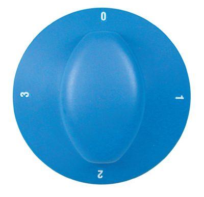 Knap Kontakt 4-takt ø 70mm Akse ø 6x4,6mm Udglatning højre blå