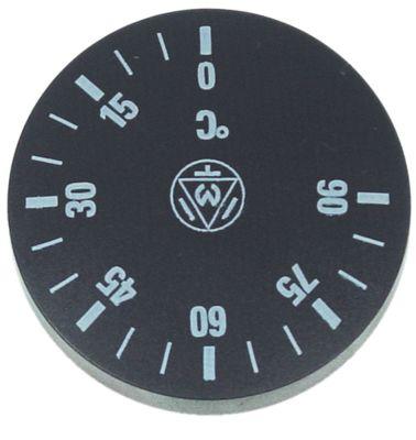 Knap Termostat T.maks. 90°C 0-90°C ø 42mm Akse ø 6x4,6mm Udglatning oppe passer til IMIT