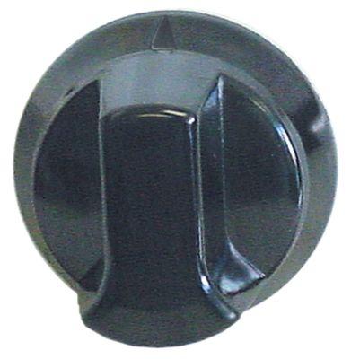 Knap Kontakt nulmærke ø 57mm Akse ø 6x4,6mm Udglatning oppe sort