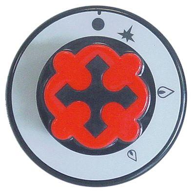 Knap Gashane med tændflamme  -°C ø 70mm Akse ø 10x8mm Udglatning nede passer til OFFCAR