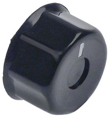 Knap Nulmærke hvid ø 38mm Akse ø 6x4,6mm Udglatning begge sider sort