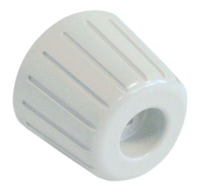 Knap ø 48mm Akse ø 7x7mm Udglatning kvadratisk hvid