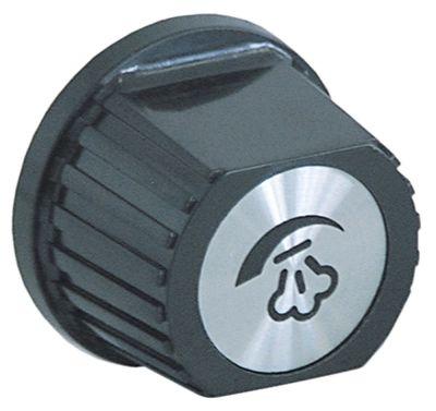 Knap ø 55mm Akse ø 10x8mm Udglatning oppe sort