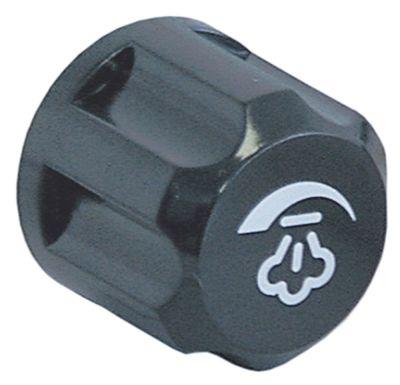 Knap Damp ø 40mm Akse ø 10x8mm Udglatning oppe sort