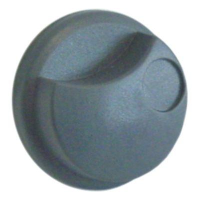 Knap ø 42mm Akse ø 6x5mm Udglatning begge sider grå