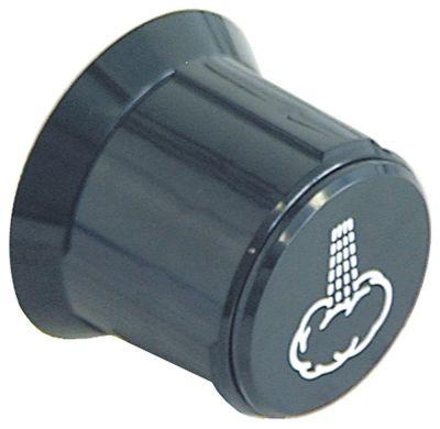 Knap Damp ø 60mm Akse ø 7x7mm Udglatning kvadratisk sort