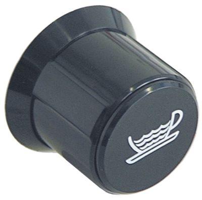 Knap Vand ø 60mm Akse ø 7x7mm Udglatning kvadratisk sort