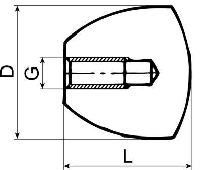 Konusgreb Gevind M6 Plastik ø 20mm sort L 24mm