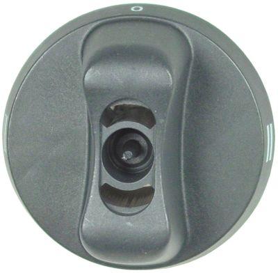 Knap Bageovn ø 65mm Akse ø 6x4,6mm Udglatning oppe sort