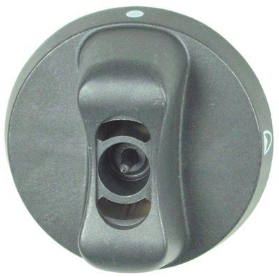 Knap Gashane uden tændflamme ø 65mm Akse ø 8x6,5mm Udglatning nede sort