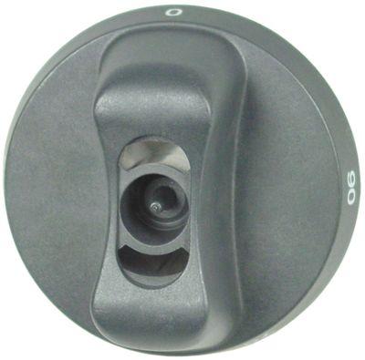 Knap Termostat T.maks. 90°C ø 65mm Akse ø 6x4,6mm Udglatning nede Arbejdsområde 30-90°C