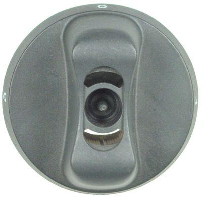 Knap Kontakt 4-takt ø 65mm Akse ø 6x4,6mm Udglatning nede sort