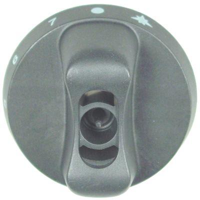 Knap Gastermostat 1-7 ø 65mm Akse ø 10x8mm Udglatning oppe