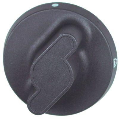 Knap Gashane uden tændflamme ø 73mm Akse ø 8x6,5mm Udglatning nede sort Arbejdsområde  -°C S-