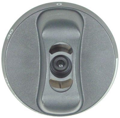 Knap Termostat T.maks. 100°C ø 64mm Akse ø 6x4,6mm Udglatning nede sort Arbejdsområde 30-100°