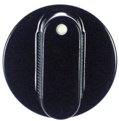 Knap Kontakt nulmærke ø 38mm Akse ø 6x4,6mm Udglatning nede sort