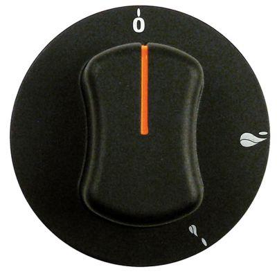 Knap Gashane uden tændflamme  -°C ø 70mm Akse ø 6x4,6mm Udglatning oppe