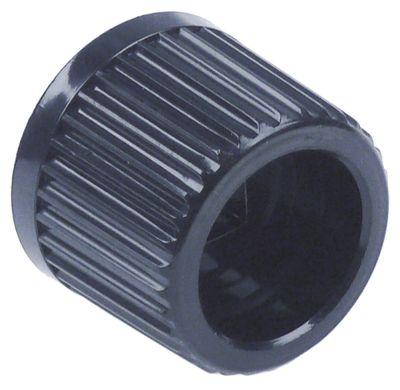 Knap uden symbol ø 32mm Akse ø 6x6mm Udglatning kvadratisk sort