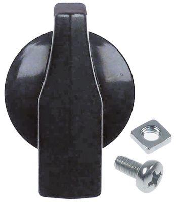 Knap Kontakt nulmærke  -°C ø 26mm Akse ø 5x5mm Udglatning  - passer til FAEMA sort H 20mm L 36mm