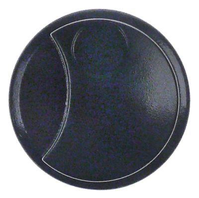 Knap ø 42mm Akse ø 6x5mm Udglatning begge sider sort