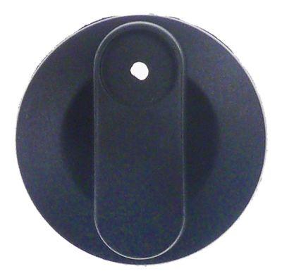 Knap ø 42mm Akse ø 6x5mm Udglatning begge sider sort