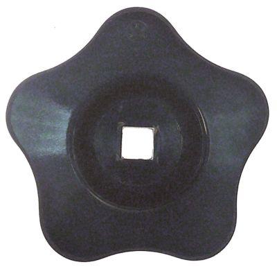 Stjernegreb Plastik ø 62mm sort L 19mm Akse 7x7mm