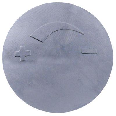 Knapsymbol Trinløs +/- ø 325mm forkromet