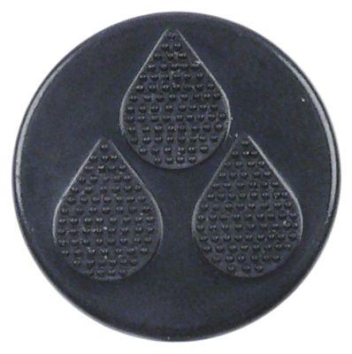 Knapsymbol Damp ø 20mm sort L 7mm