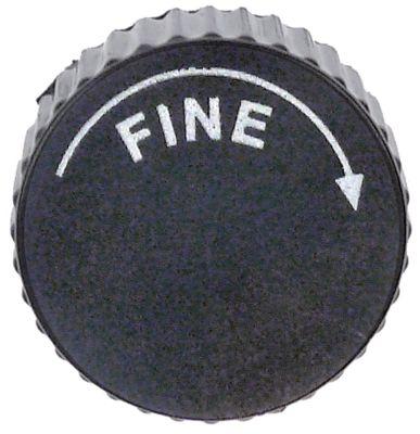 Knap Pil / FINE ø 225mm Akse ø 6mm sort L 16mm til kaffemølle