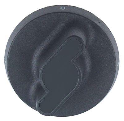 Knap Kontakt 0-1-0-1 ø 73mm Akse ø 6x4,6mm Udglatning oppe sort