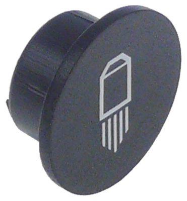 Knapsymbol Vand ø 24mm sort