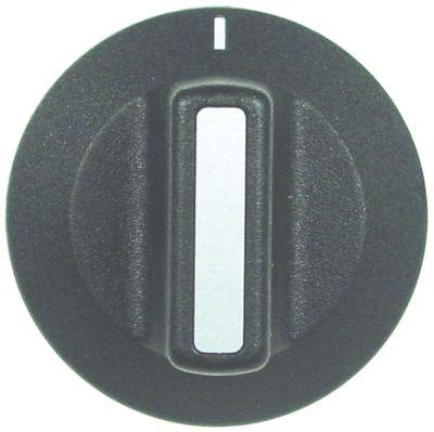 Knap Kontakt nulmærke ø 42mm Akse ø 6x4,6mm Udglatning nede sort
