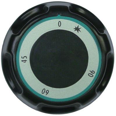 Knap Gastermostat T.maks. 90°C 0-90°C ø 70mm Akse ø 10x8mm Udglatning oppe sort